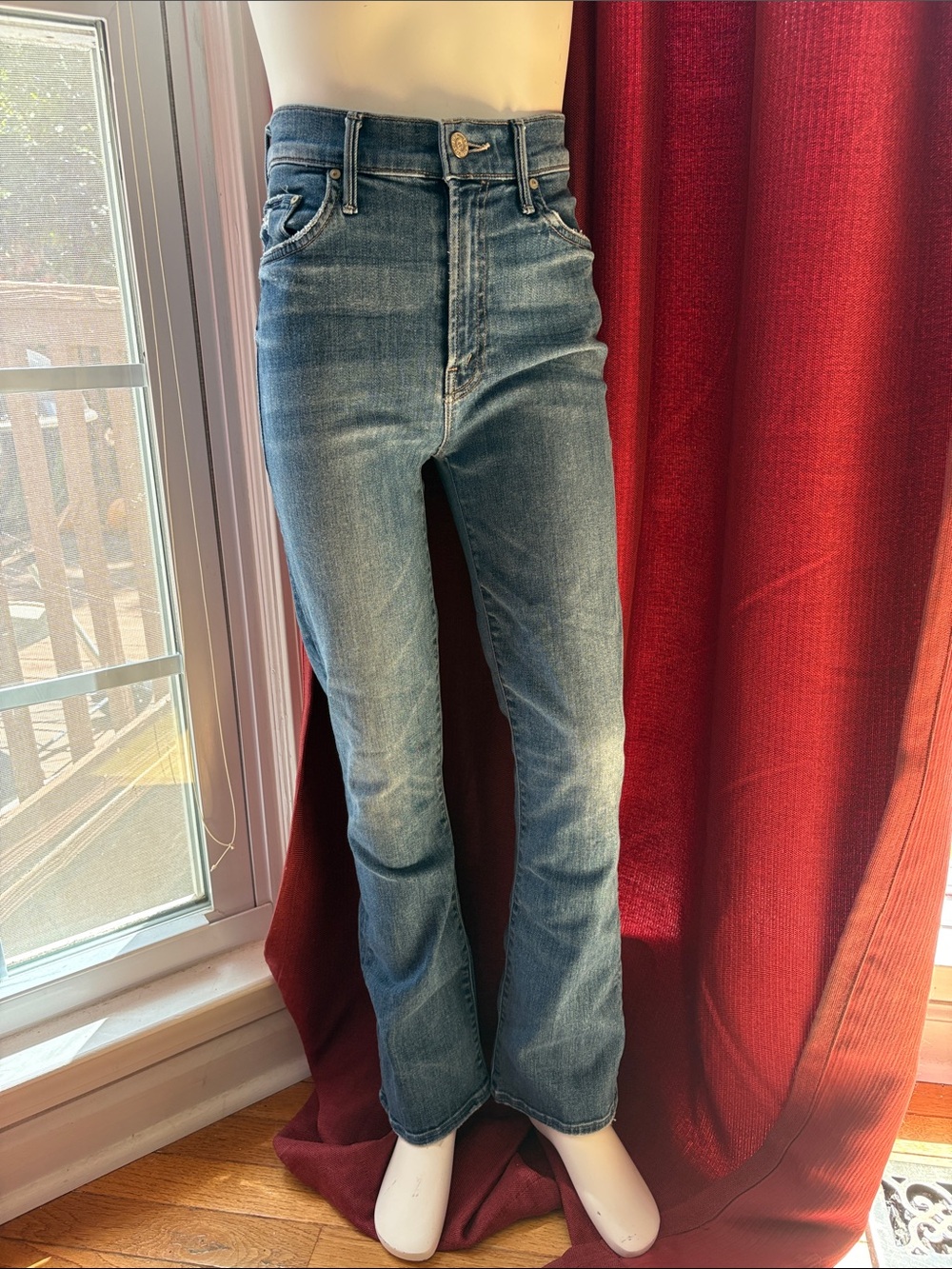 Mother High-Rise Blue Women's Jeans - Classic Stretch Denim